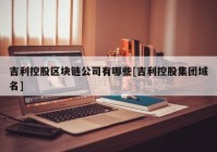 吉利控股区块链公司有哪些[吉利控股集团域名]